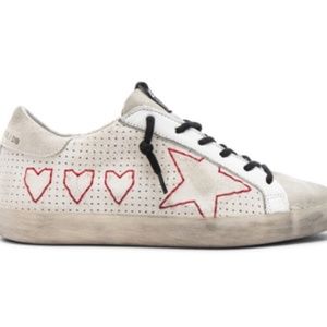 Golden Goose Sneaker- white with red details